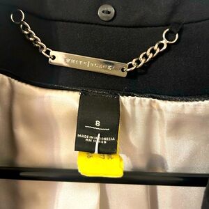 Black tuxedo blazer, size 8, silver lining, BEAUTIFUL condition, lovely details.